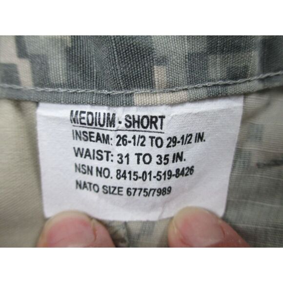 US‎ Army Pants Mens Medium Short Green Digital Camo Cargo Ripstop Military 32X29 - Picture 12 of 13